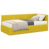 Cadre de lit d'angle avec matelas 2 pcs Jaune Velours 542729542729