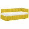 Cadre de lit d'angle avec matelas 2 pcs Jaune Velours 542729542729