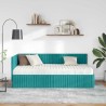 Cadre de lit d'angle avec matelas 2 pcs Turquoise Velours 542731542731