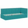 Cadre de lit d'angle avec matelas 2 pcs Turquoise Velours 542731542731