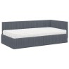 Cadre de lit d'angle avec matelas 2 pcs Gris Velours 542732542732