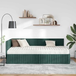 Cadre de lit d'angle avec matelas 2 pcs Vert Velours 542733542733