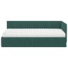 Cadre de lit d'angle avec matelas 2 pcs Vert Velours 542733542733