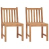 Chaises de jardin lot de 2 avec coussins Bois de teck massif 542736542736