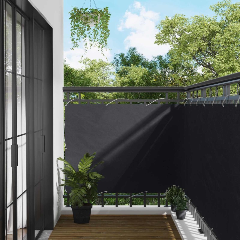 Écran de balcon Noir 110 x 700 cm Tissu Oxford 542742542742