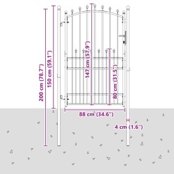 Portail de clôture Emmen avec pointes, acier, 104 x 147 cm, vert 542796542796