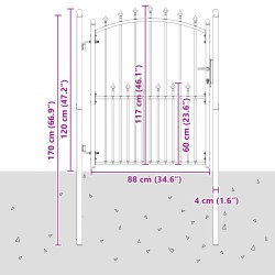 Portail de clôture Emmen avec pointes, acier, 104 x 117 cm, vert 542805542805