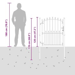 Portail de clôture Emmen avec pointes, acier, 104 x 117 cm, vert 542805542805
