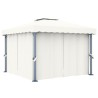 Tonnelle avec rideau 3x3 m Blanc crème Aluminium 542806542806