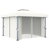 Tonnelle avec rideau 3x3 m Blanc crème Aluminium 542806542806