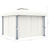 Tonnelle avec rideau 3x3 m Blanc crème Aluminium 542806542806