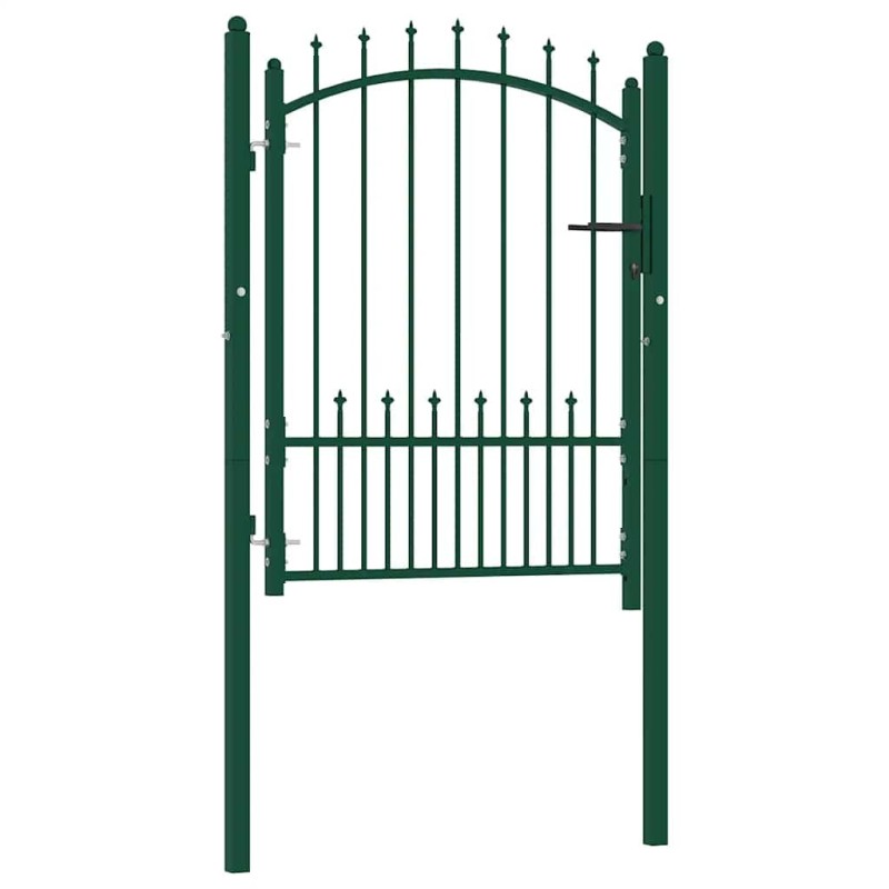 Portail de clôture Emmen avec pointes en acier 104 x 109,5 cm vert 542813542813
