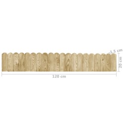 Rouleaux de bordure 2 pcs 120 cm Bois de pin imprégné 542838542838