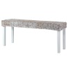 Banc 110 cm Blanc Rotin naturel kubu et bois d'acajou massif 542890542890