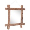 Miroir à bûches Naturel 70x70 cm bois de teck recyclé 542895542895