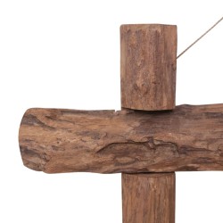 Miroir à bûches Naturel 70x70 cm bois de teck recyclé 542895542895