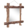 Miroir à bûches Naturel 70x70 cm bois de teck recyclé 542895542895