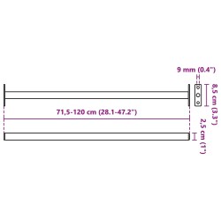 Barre de sécurité de fenêtre réglable Noir 710 -1200 mm Acier 542972542972