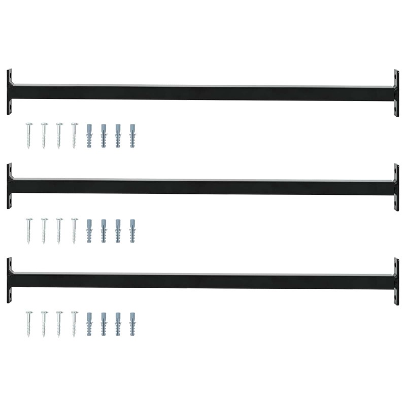 Barre de sécurité de fenêtre réglable 3 pcs Noir Acier 542978542978
