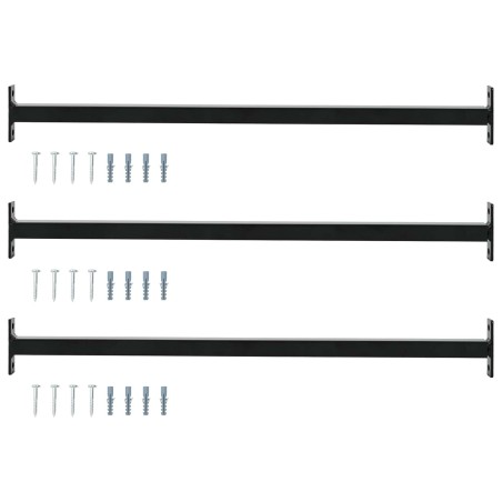 Barre de sécurité de fenêtre réglable 3 pcs Noir Acier 542978542978