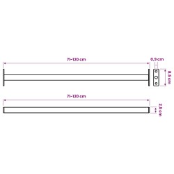 Barre de sécurité de fenêtre réglable 3 pcs Noir Acier 542978542978