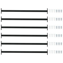 Barre de sécurité de fenêtre réglable 6 pcs Noir Acier 542986542986