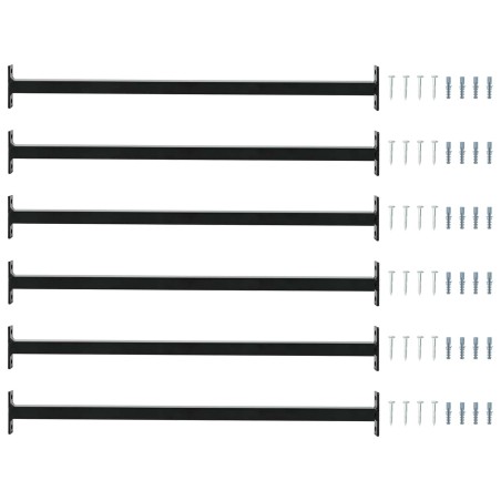 Barre de sécurité de fenêtre réglable 6 pcs Noir Acier 542986542986