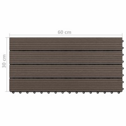 Carreau de terrasse 6 pcs Marron foncé 60 x 30 cm WPC 542993542993