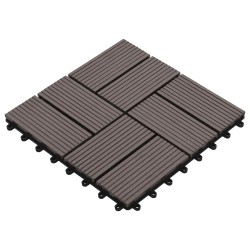 Carreau de terrasse 11 pcs Marron foncé 30 x 30 cm WPC 542995542995
