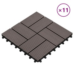Carreau de terrasse 11 pcs Marron foncé 30 x 30 cm WPC 542995542995