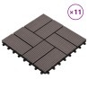 Carreau de terrasse 11 pcs Marron foncé 30 x 30 cm WPC 542995542995