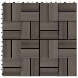 Carreau de terrasse 11 pcs Marron foncé 30 x 30 cm WPC 542995542995