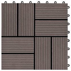 Carreau de terrasse 11 pcs Marron foncé 30 x 30 cm WPC 542995542995
