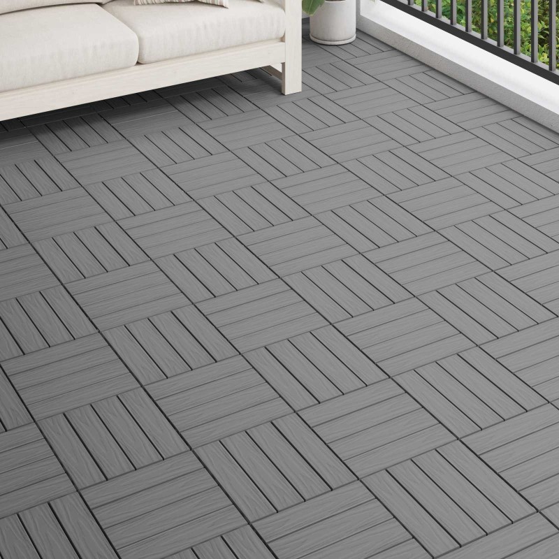 Carreau de terrasse Design 3D 11 pcs Gris 30 x 30 cm WPC 542996542996