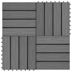 Carreau de terrasse Design 3D 11 pcs Gris 30 x 30 cm WPC 542996542996