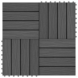 Carreau de terrasse Design 3D 11 pcs Noir 30 x 30 cm WPC 542997542997