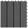 Carreau de terrasse Design 3D 11 pcs Noir 30 x 30 cm WPC 542997542997