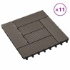 Carreau de terrasse 11 pcs Marron foncé 30 x 30 cm WPC 542999542999