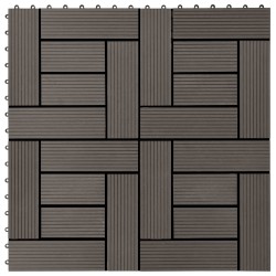 Carreau de terrasse 11 pcs Marron foncé 30 x 30 cm WPC 542999542999