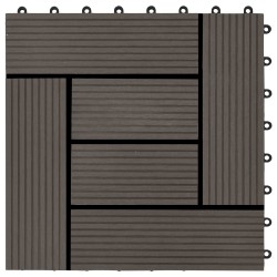 Carreau de terrasse 11 pcs Marron foncé 30 x 30 cm WPC 542999542999
