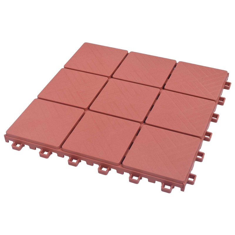 Carreau de terrasse 10 pcs Rouge 30,5 x 30,5 x 2,2 cm 543000543000