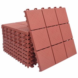 Carreau de terrasse 10 pcs Rouge 30,5 x 30,5 x 2,2 cm 543000543000