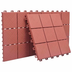 Carreau de terrasse 10 pcs Rouge 30,5 x 30,5 x 2,2 cm 543000543000