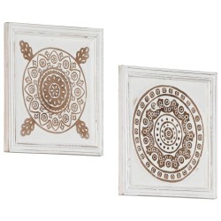 Décor artistique 2 pcs Marron et blanc 40 x 40 x 1,5 cm 543001543001