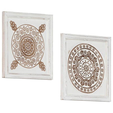 Décor artistique 2 pcs Marron et blanc 40 x 40 x 1,5 cm 543001543001