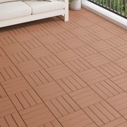 Carreau de terrasse 11 pcs Marron Clair 30 x 30 cm WPC 543006543006