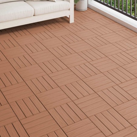 Carreau de terrasse 11 pcs Marron Clair 30 x 30 cm WPC 543006543006