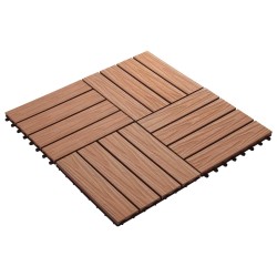 Carreau de terrasse 11 pcs Marron Clair 30 x 30 cm WPC 543006543006