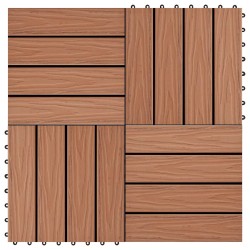 Carreau de terrasse 11 pcs Marron Clair 30 x 30 cm WPC 543006543006