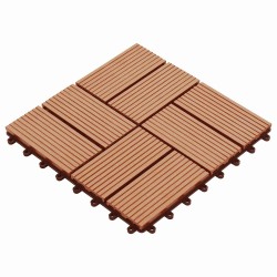 Carreau de terrasse 11 pcs Teck 30 x 30 cm WPC 543007543007